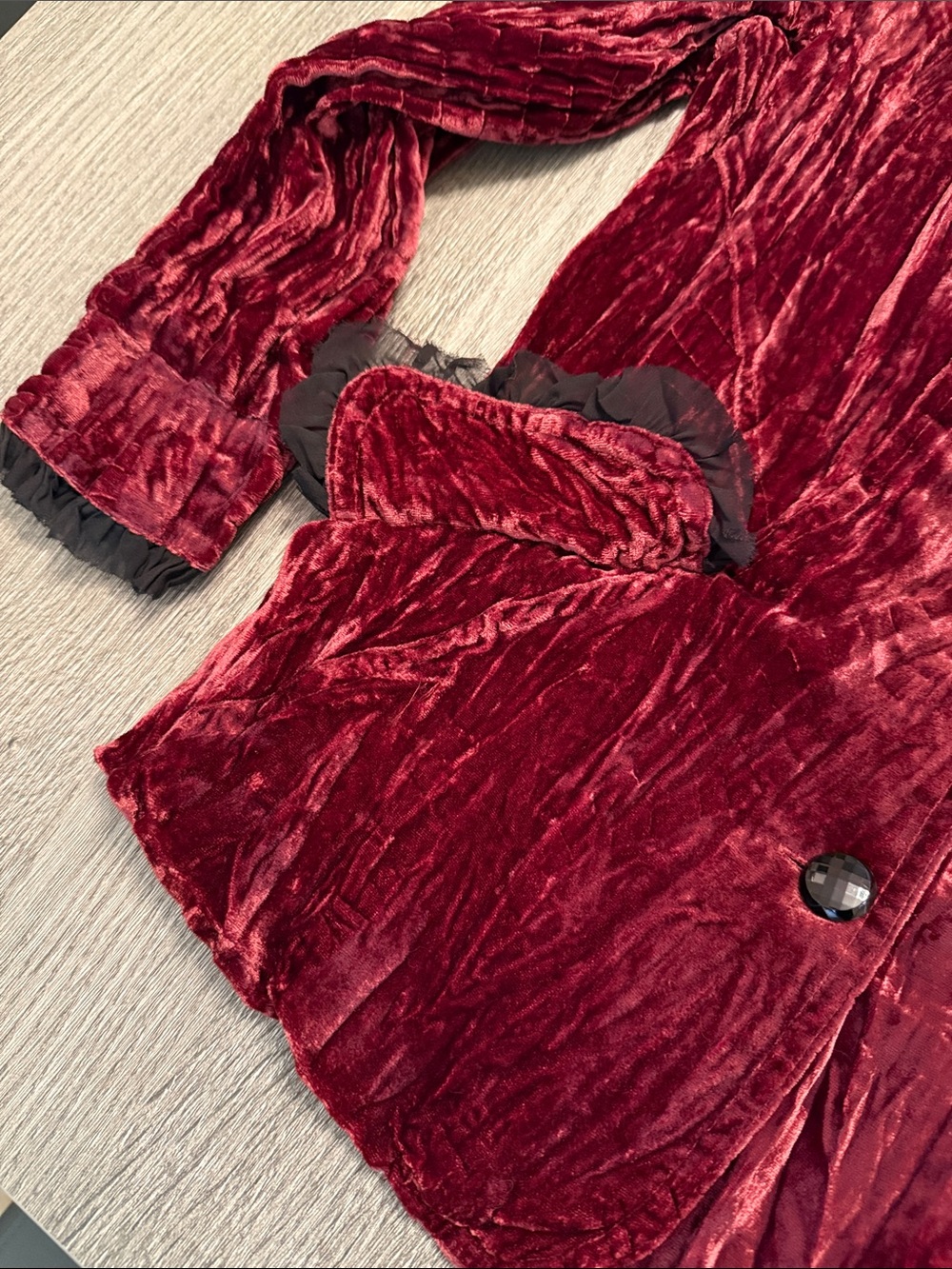 Alberto Makali Red Ruffled Trim Blazer - Picture 4 of 10